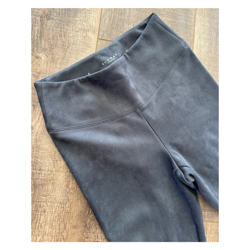 White House Black Market Runway Leggings Suede Size 6 Grey - Picture 3 of 10